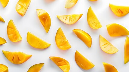 mango slices isolated on the white background. 