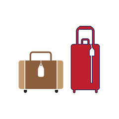 Travel bag icon vector logo design template