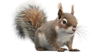Fototapeta premium grey squirrel on white background