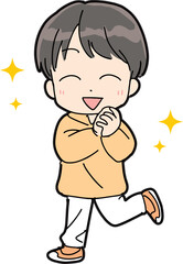 嬉しそうな私服の男性