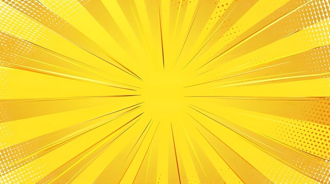 Vintage retro yellow pop art background. Banner vector illustration - Generative AI