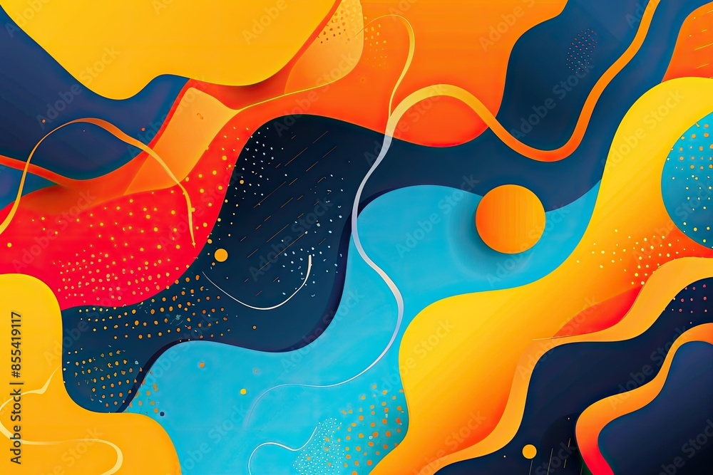 Poster a colorful abstract background with wavy shapes, an abstract vector background with dynamic shapes