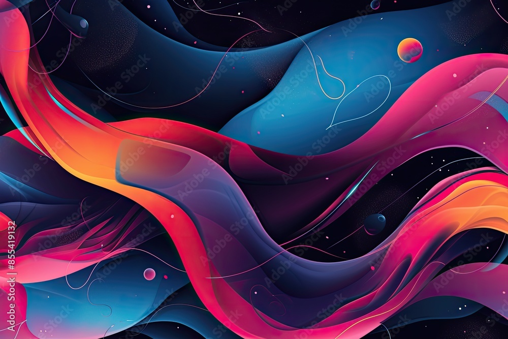Poster a colorful abstract background with a wave of liquid, an abstract vector background with fluid shape