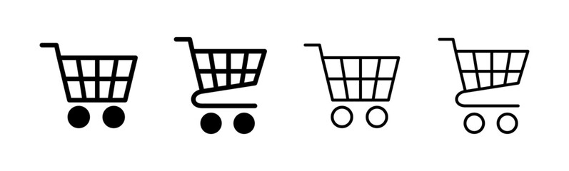 Shopping icon set. Shopping cart icon. Trolley icon vector