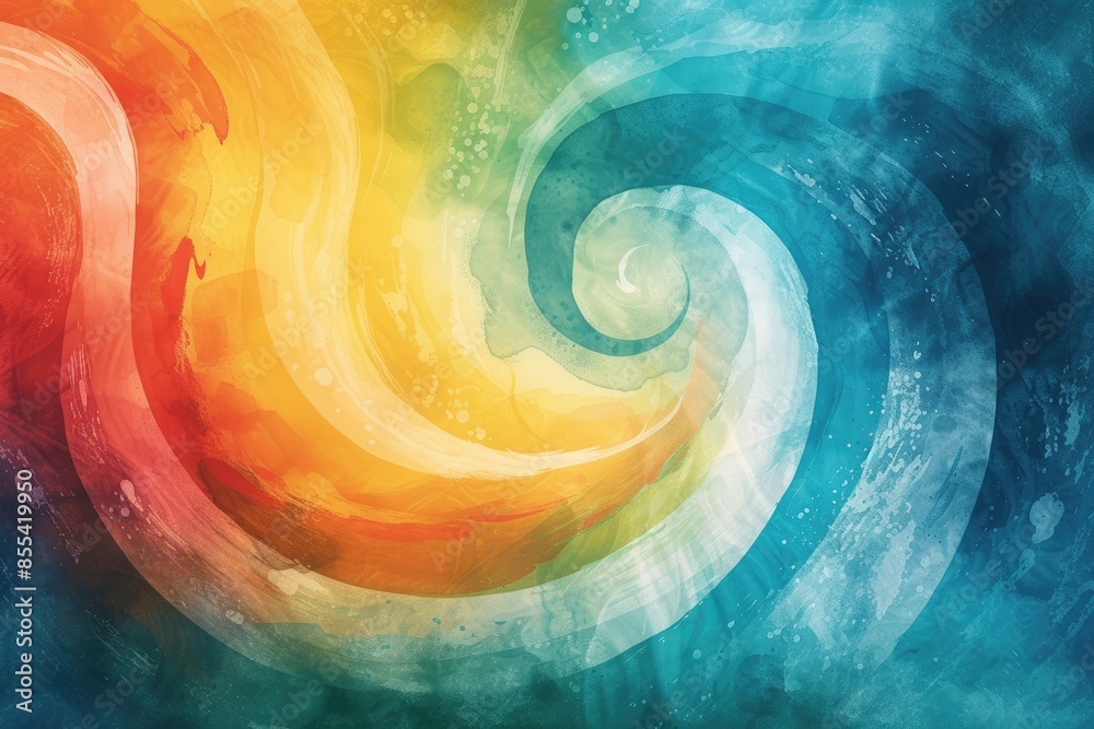 Poster a colorful background with swirls and waves, a vector background with swirling watercolor paints