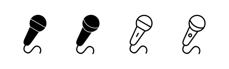 Microphone icon set. karaoke icon vector