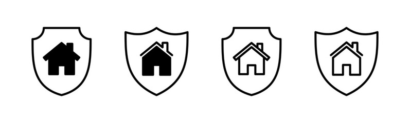 Home insurance icon set. home protection icon