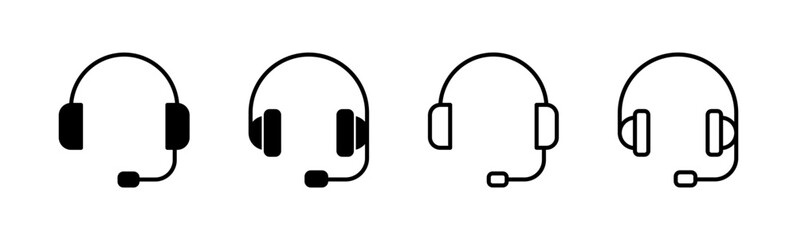 Headphone icon set. Headvector icon symbols