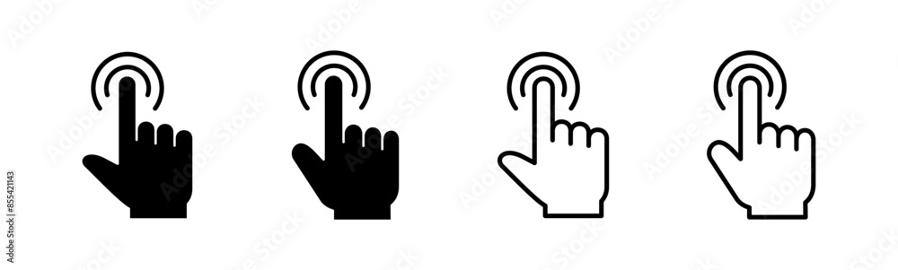 Poster hand click icon set. pointer icon vector. hand cursor icon vector