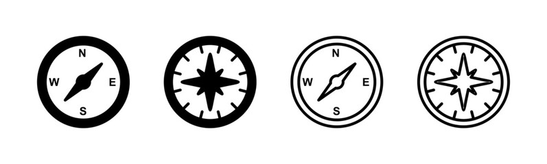 Compass icon set. arrow compass icon vector