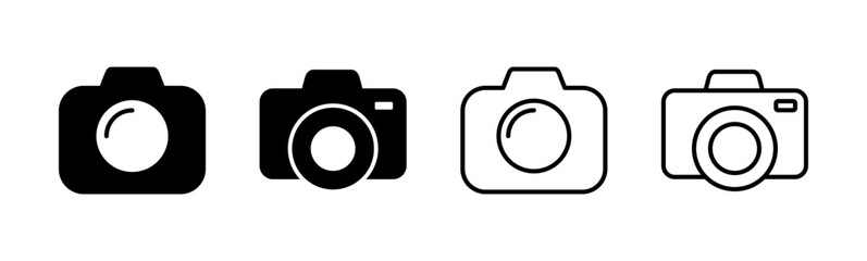Camera icon set. photo camera icon. camera photography icon.