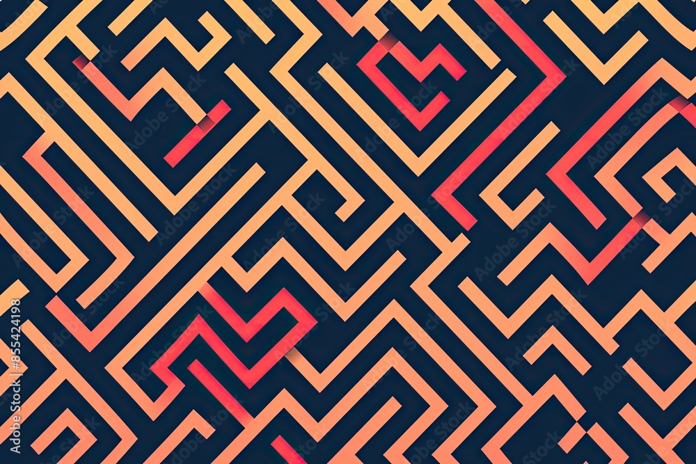 Poster a colorful abstract pattern with squares, illustrate a vector background with a geometric maze
