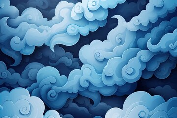 a sky with clouds, Illustrate a vector background with swirling clouds