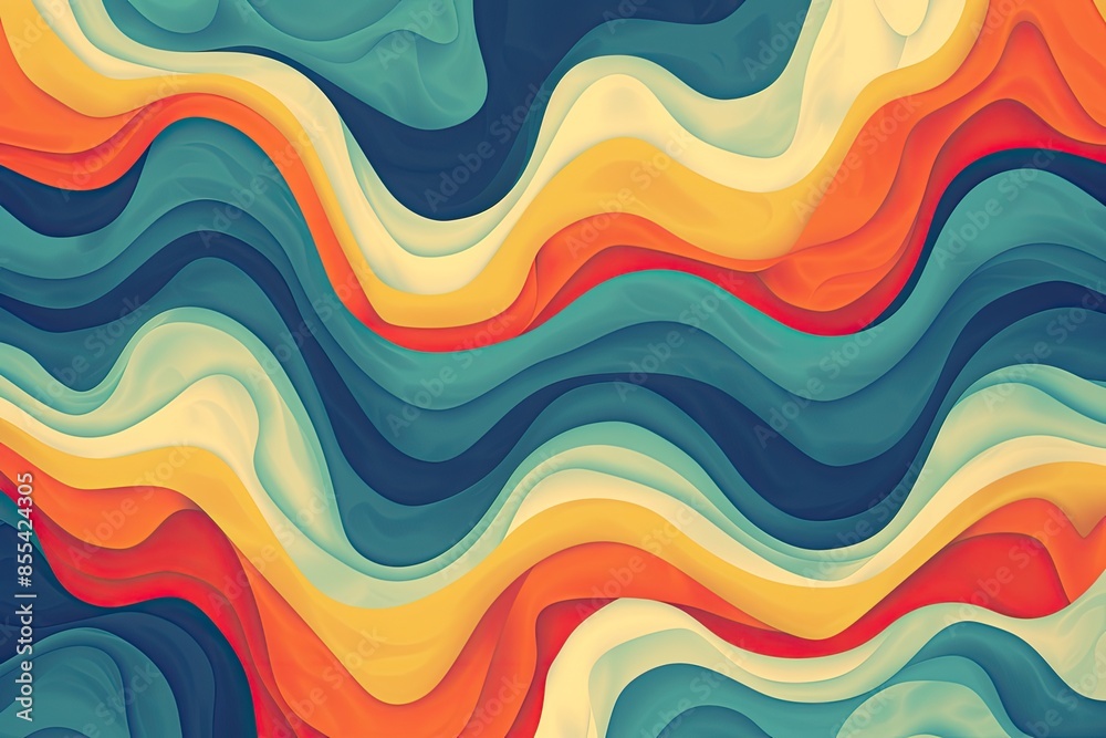Aufkleber a colorful abstract pattern with wavy lines, illustrate a vector pattern with abstract waves