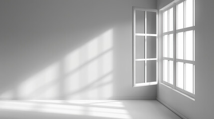 Obraz premium simple elegance of window shadows cast on a plain white wall