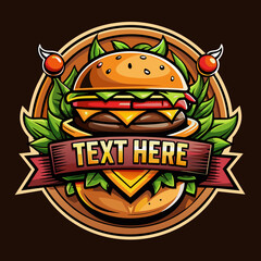 Beef burger with cheese, tomatoes, red onions, cucumber and lettuce on black slate over dark background. Unhealthy food