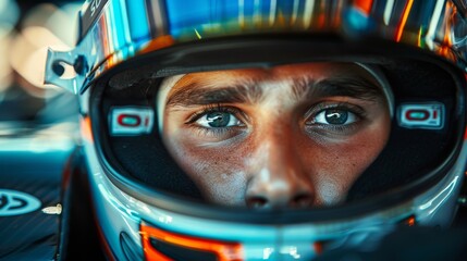 Close-up of a Race Car Driver's Eyes