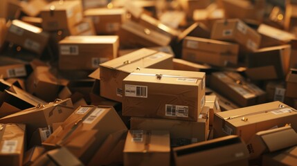 A Mountain of Cardboard Boxes, Ready for Shipping