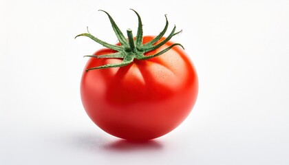 Fresh Ripe Tomato on White Background