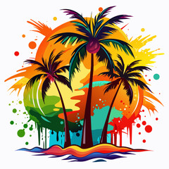 summer sunset t shirt design