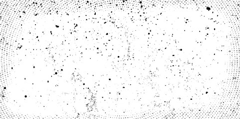 Black and white grunge urban texture vector with copy space. Abstract illustration surface dust and rough dirty wall background with empty template. Distress or dirt and damage effect concept