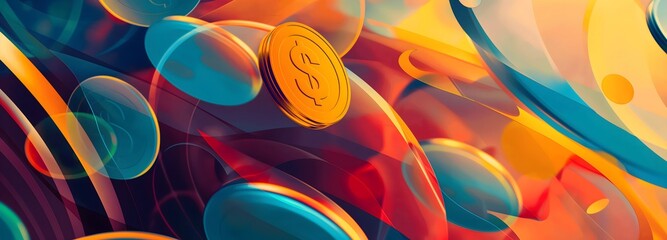 9. Enjoy an abstract artwork that captures the dynamics of efficient money management, using bold contrasts and smooth gradients to symbolize the pursuit of financial goals with clarity and