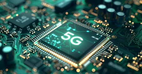 Fototapeta premium 5G network concept. Transforming Industries and Customer Service. A Look into the Future. 3D render