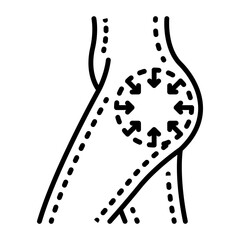 Prosthetic Leg implant Surgery concept, artificial limb vector icon design, Cosmetology or Cosmetologist Symbol,esthetic beauty outline Sign, Beauty treatment stock illustration