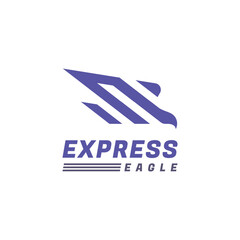 Express Eagle logo design. an eagle that is swooping down sharply with a simple minimalist concept.