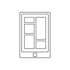 phone icon with app and widget on home screen. phone icon with line style