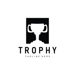 Championship Cup Trophy Logo Illustration Award Winner Template Design