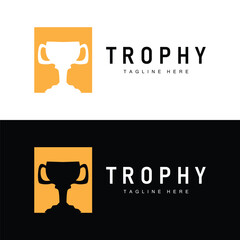 Championship Cup Trophy Logo Illustration Award Winner Template Design