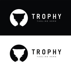 Championship Cup Trophy Logo Illustration Award Winner Template Design