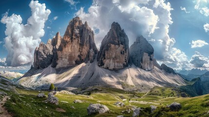 A stunning mountain and sky scenery