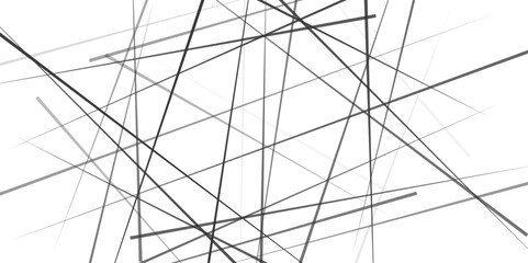 Horizontal template with chaotic lines. Random chaotic lines abstract geometric pattern. Abstract white background with random black lines. Simple vector illustration.