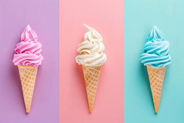 ice cream on color background