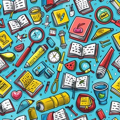 A playful and creative back to school doodle pattern