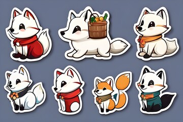 하얀여우 스티커팩