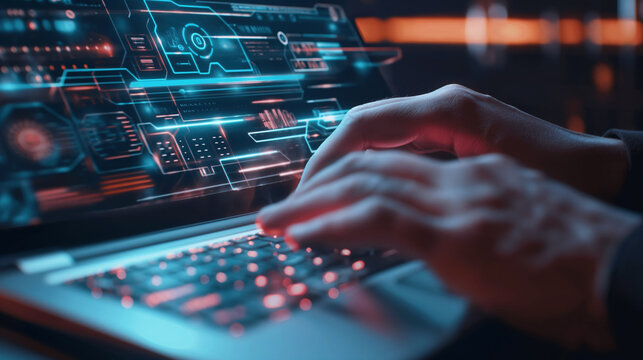 technical customer support modern digital system service on laptop, internet technology, global digital technology data network 