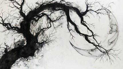 Ink Moon, Branching Out Under a Crescent Moon