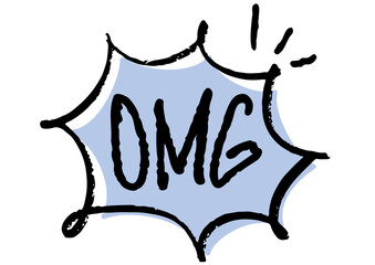 吹き出しとメッセージ「OMG」