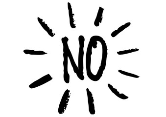 吹き出しとメッセージ「No」