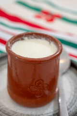 Basque sheep’s milk curd dessert Mamia or Cuajada, Curd, maman, gatzatua or gaztanbera Original Basque Dessert curdled with rennet