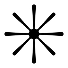 Flat star sparkling shape, black silhouette