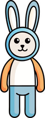 Cartoon Illustration of Cute Rabbit Mascot Animal Character
