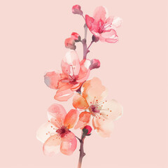 A peach sign made of minimalist flowers