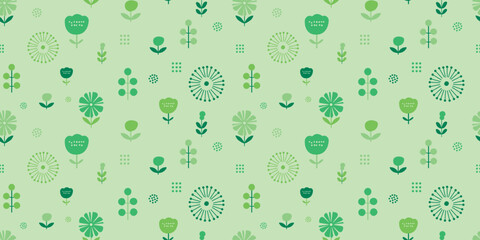 Botanical illustration background. Seamless pattern.Vector. 有機的なイラストパターン