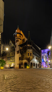 The Pfister House in Colmar at night in France on  June 15th 2024
