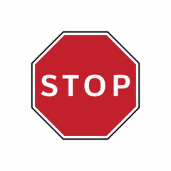 stop sign isolated on white