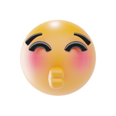 Fototapeta premium kissing face with close eyes emoji 3d icon and illustration